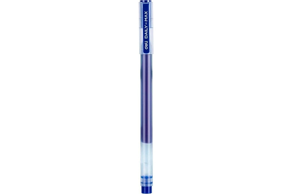 Ручка гелевая 0,5 мм Deli Daily Max СИНЯЯ,EG16-BL корп.синий прозрачный