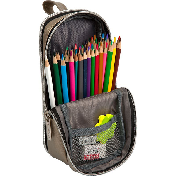 Пенал "deVENTE. Private" 21x9x8 см, прямоугольный вертикальный, 2 отд. на молнии, матовая искус.кожа