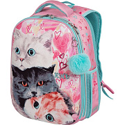 Рюкзак школьный "deVENTE. Choice Lite. Кусь" жесткий 38x29x17 см (17 л) вес 880 г, 1 отд. на молнии с разделителями для учебников, 1 отделение с органайзером, 2 боковых кармана сеткой на резинке, эргономичная формоустойчивая вентилируемая спинка с по