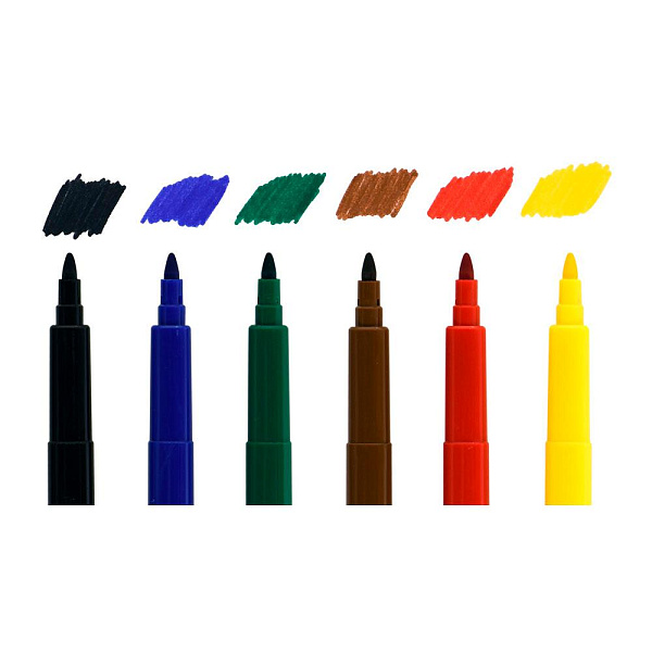 Фломастеры 6 цв трехгранные "Каляка-Маляка""Классические" легкосмываемые блист. упак.