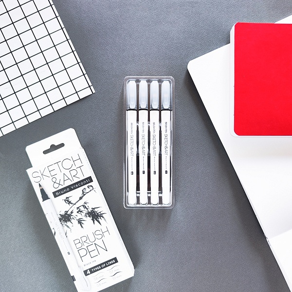 Набор ручек "SKETCH&ART" 4 штуки браш (кисти)