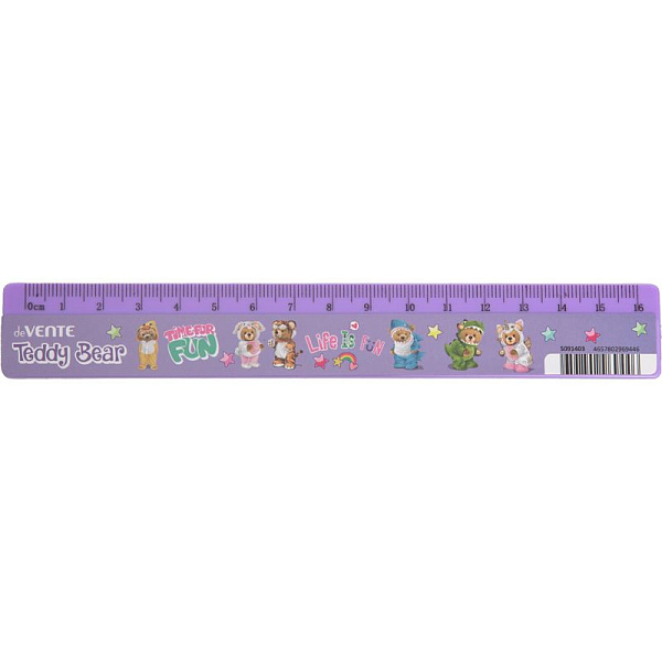 Линейка 16 см "deVENTE. Teddy Bear" с дизайном, с индивид.маркир., с цветным стикер