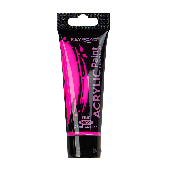 Акрил 75 мл туба KEYROAD художественный неоновый розовый