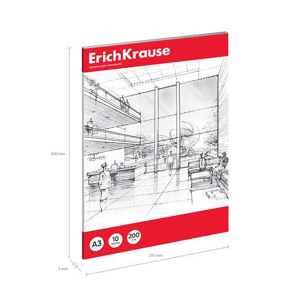 Папка для черчения А3 10 листов ErichKrause, без рамки