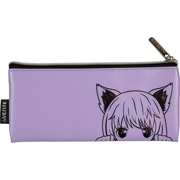 Пенал "deVENTE. Lovely Girl" 21,5x9x1 см, плоский для 35 пр. на молнии, перчаточная искусственная кожа до -40C, с подкладом