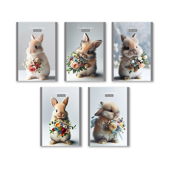 Блокнот А6 32 л. кл. "Зайка моя" на скобе, 01727  "Светоч"