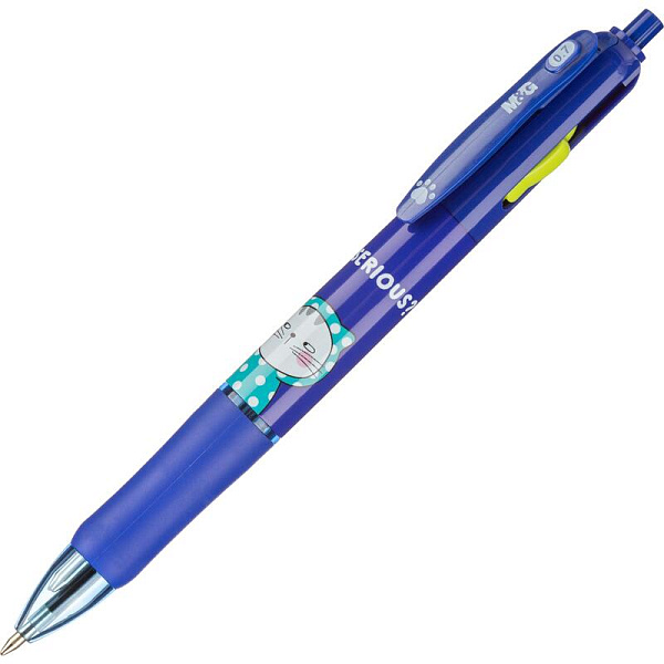 Ручка 4 цв. шариковая автомат. 0,7 мм M&G So Many Cats, масл, асс