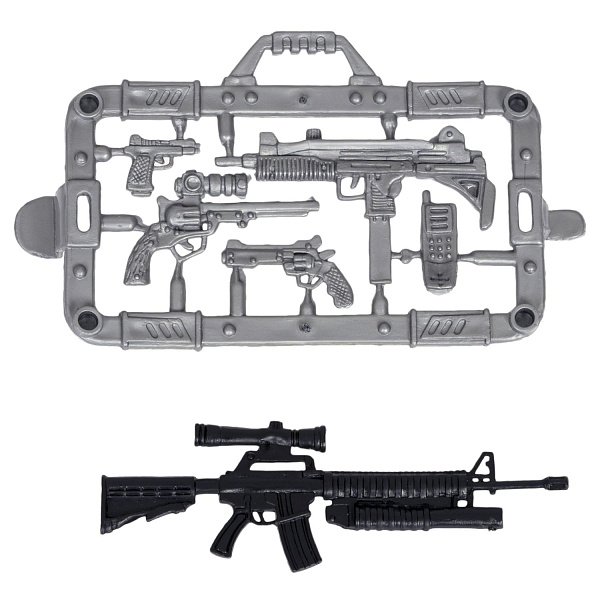Набор "Армия" солдатик с оружием, " НАСТОЯЩИЙ БОЕЦ"  Bondibon спецназовец, форма камуфляж зел. CRD 21,5x13x3