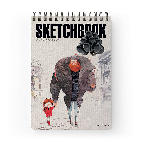 SKETCHBOOK 185х250 мм 120 л. пухлая 60 гр. на гребне (4вида)