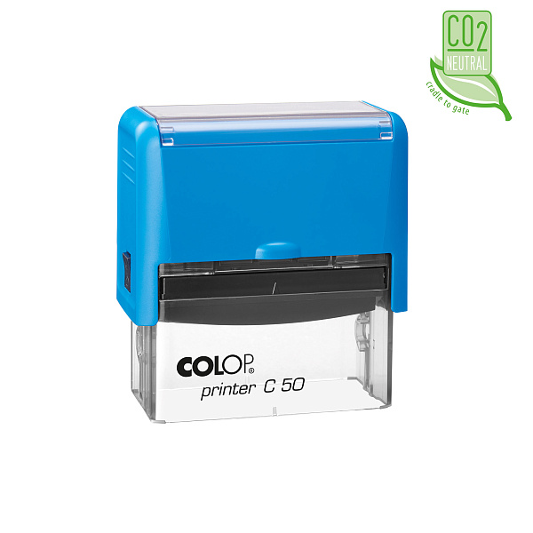 Оснастка для штампа автоматическая пластиковая PRINTER С 50 blue, 30х69 мм, корпус синий, максимально строк 7