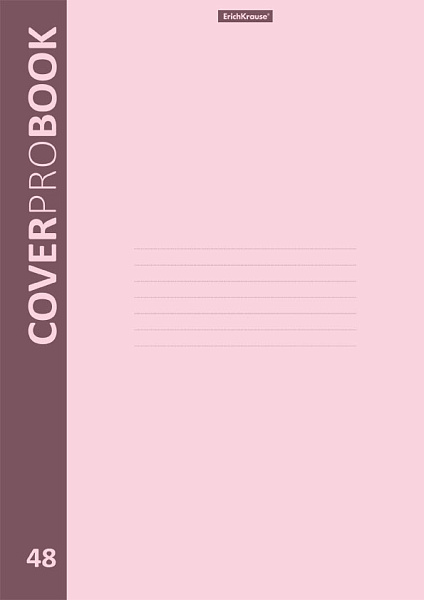 Тетрадь А4 48 л. кл. Пластиковая обложка ErichKrause CoverProBook Pastel, розовый