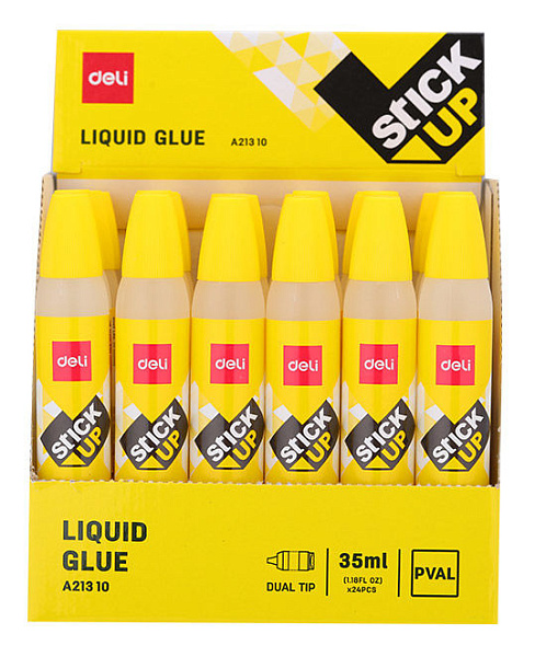 Клей жидкий Deli EA21310 35мл корп.желтый прозрачный с двумя аппликаторами Stick UP