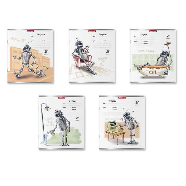 Тетрадь 24 листа в клетку "Robolife" MIX-PACK ErichKrause®