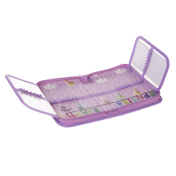 Пенал Hatber 200х140мм 1 отделение на молнии с 2-мя откид. планками-Пушистые друзья- ткань в индив.упак.