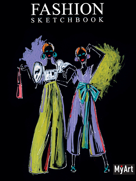 Скетчбук 225*174 мм 40 л. My Art. Fashion на гребне. "Дуэт"
