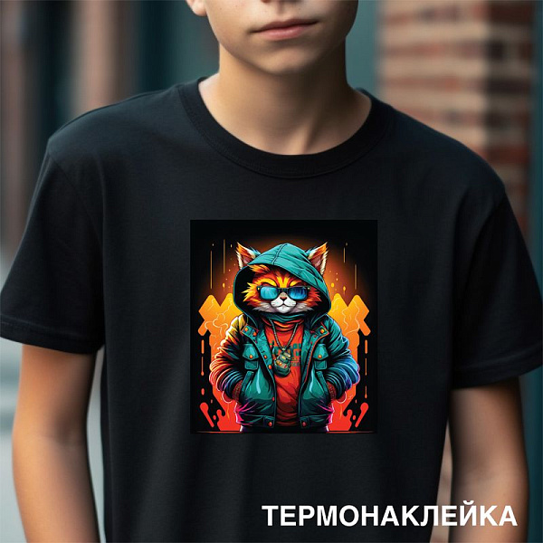 Наклейка-термотрансфер "deVENTE" Hey Bro" 14,5x16,5 см, для текстиля в пластик.пакете-подвес