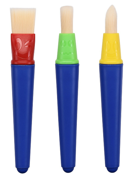 Набор кистей 3 шт. KEYROAD для рисования, синтетика, в блистере,