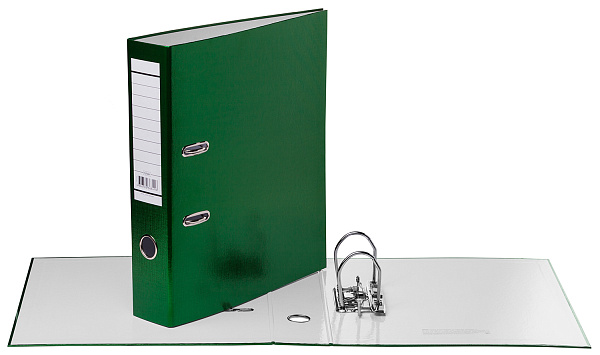 Папка-регистратор 70 мм Hatber Бумвинил METALLIC Зеленая