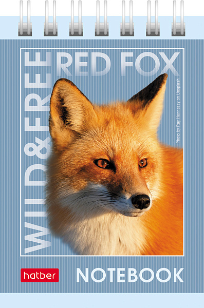 Блокнот А7 40 л. без линовки на гребне "Дикие и свободные" тонир. блок