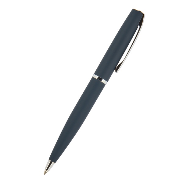Ручка "SIENNA" в тубусе круглой формы 1,0 ММ, СИНЯЯ  (корпус синий, футляр черный)