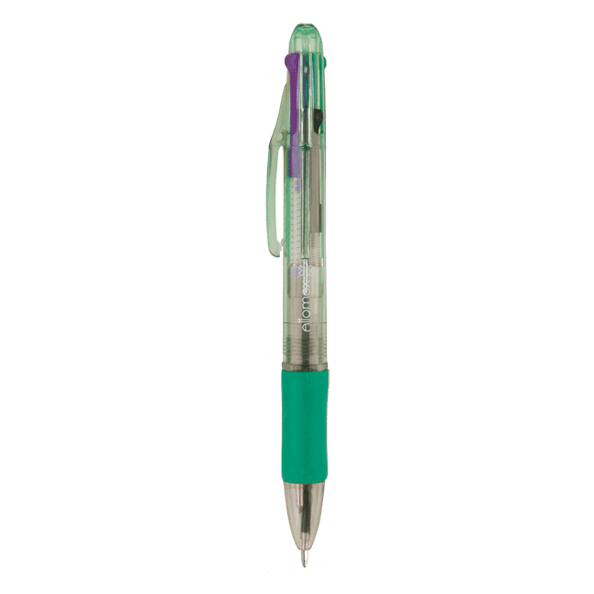Ручка 4-х цв. шарик. автомат. 0,7 мм "Attomex", (синий, черный, красный, зелёный), с держателем