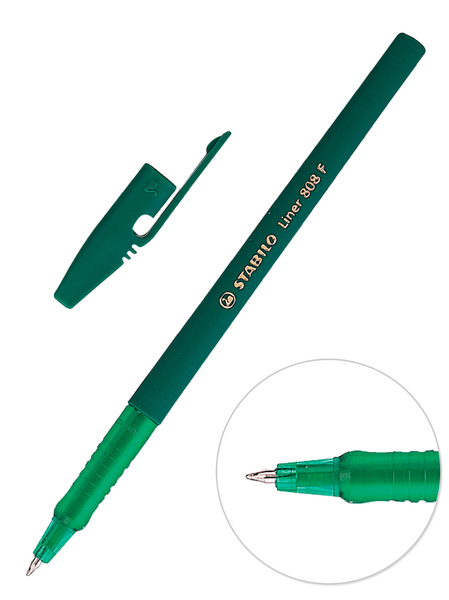 Ручка шариковая 0,5 мм "Stabilo Liner" зеленая