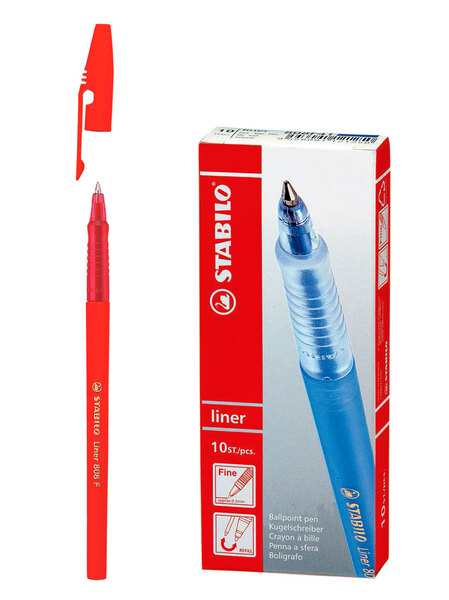 Ручка шариковая 0,5 мм "Stabilo Liner" красная