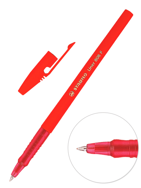 Ручка шариковая 0,5 мм "Stabilo Liner" красная
