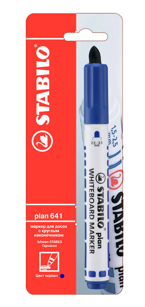 Маркер для доски STABILO PLAN 2,5-3,5 мм круглый синий