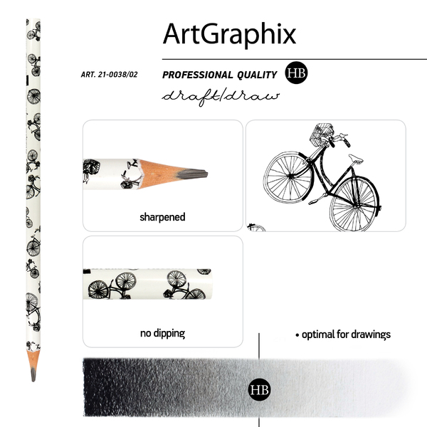 Карандаш ч/г HB "ArtGraphix. Велосипеды" 