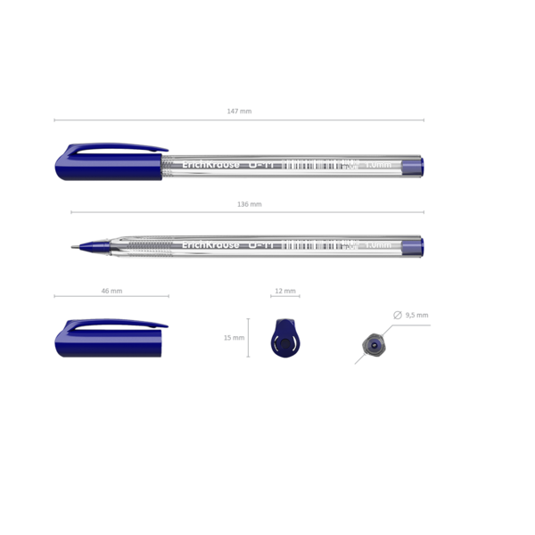 Ручка шариковая ErichKrause® Ultra Glide Technology U-11, синяя
