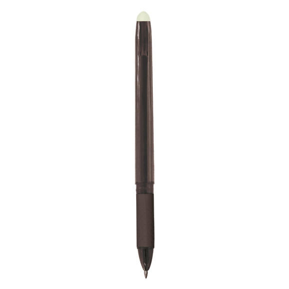 Ручка гелевая 0,7 мм стираемая "deVENTE. Edit" черная, полупрозрачный черный корпус, с каучуковым де
