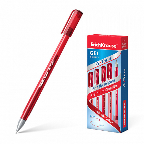 Ручка гелевая 0,5 мм ErichKrause® G-Tone красная