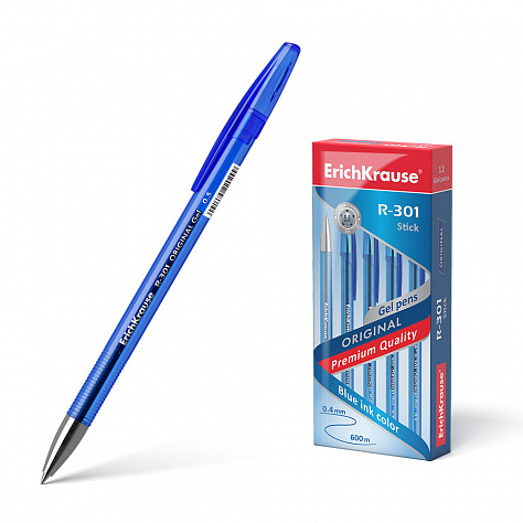 Ручка гелевая 0,5 мм ErichKrause® R-301 "ORIGINAL Gel" синяя