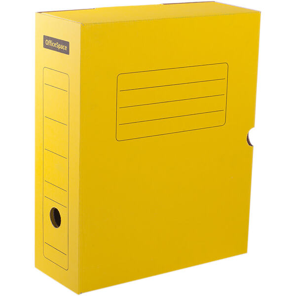 Короб архивный 100 мм гофрокартон желтый
