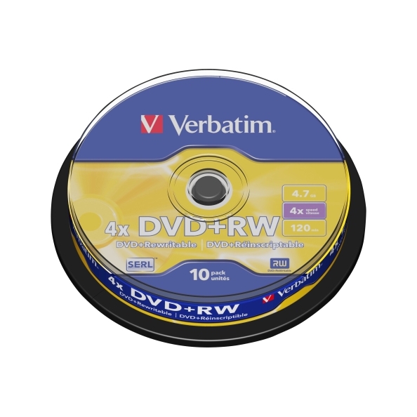 DVD+RW Cake Box 10 шт. VS   4.7ГБ, 4x 