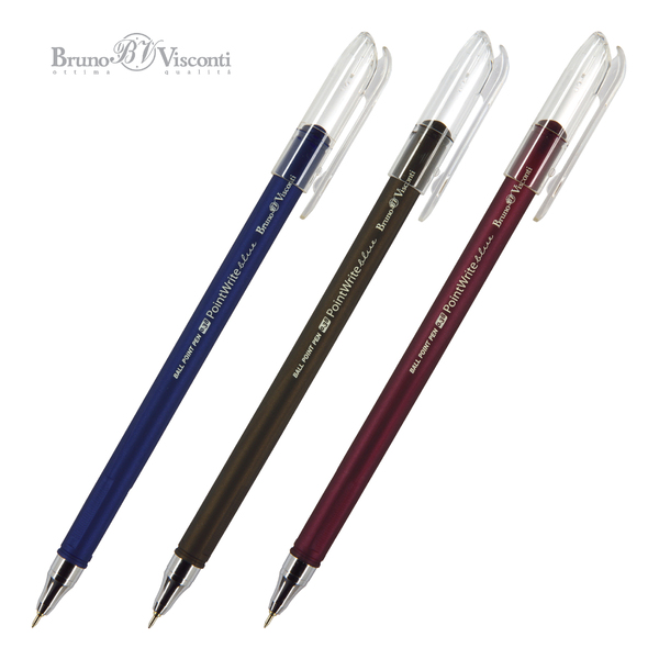 Ручка шариковая 0,38 мм "PointWrite Original" СИНЯЯ  (3 цвета корпуса)