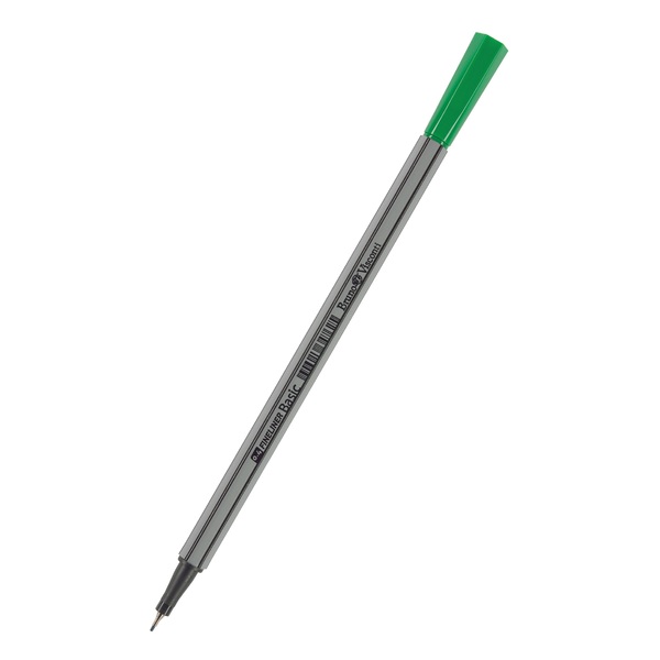Ручка капиллярная 0,4 мм "BASIC" ЗЕЛЕНАЯ (файнлайнер) 