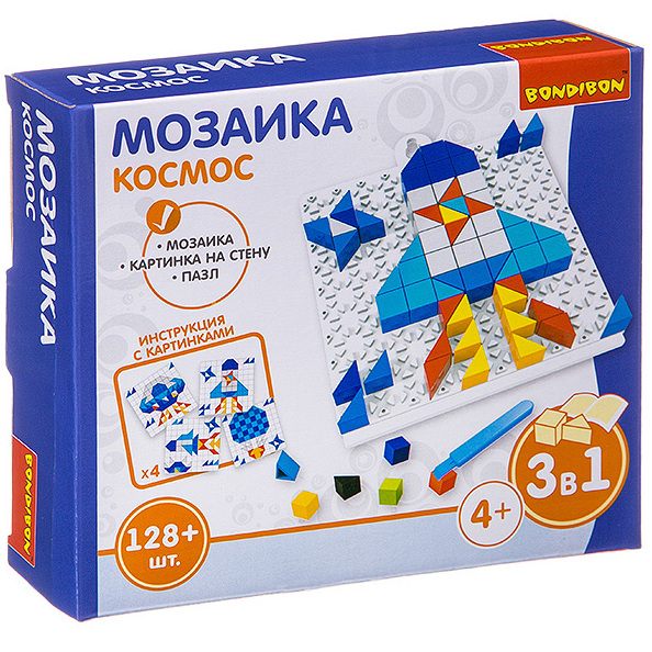 Мозаика Bondibon «КОСМОС», 128 дет., BOX 16x4x14 см