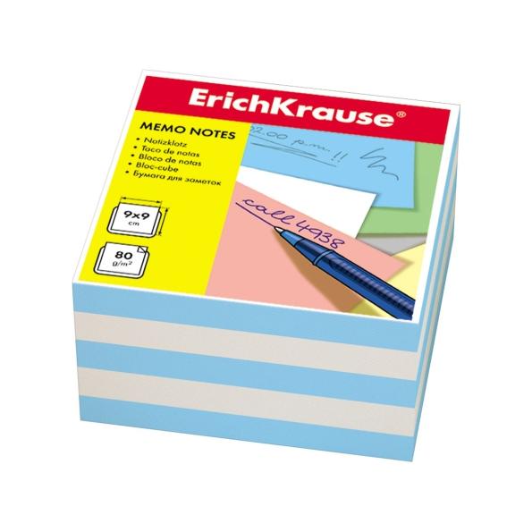 Блок бумаги  9*9*5см Erich Krause запасной, 2 цвета: белый, голубой