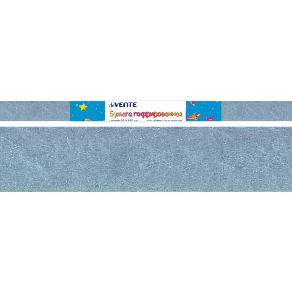 Бумага гофрированная (креповая) "deVENTE" 22 г/м2, 50x250 см в рулоне, голубая перламутровая