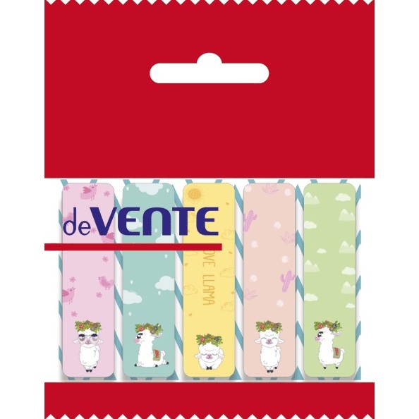 Закладки бумажные "deVENTE. Llama" бумажные 44x12 мм, 5x20 листов, 5 дизайнов
