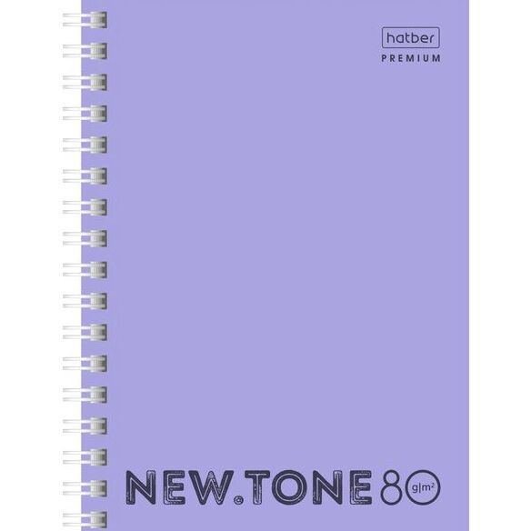 Записная книжка А6 80 л. кл. на гребне NEWtone PASTEL Лаванда пластиковая обложка "Premium"