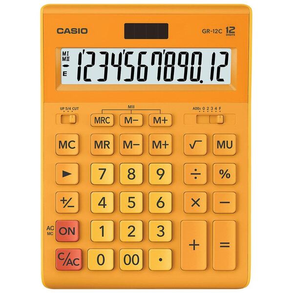 Калькулятор 12 разр., Casio оранжевый 