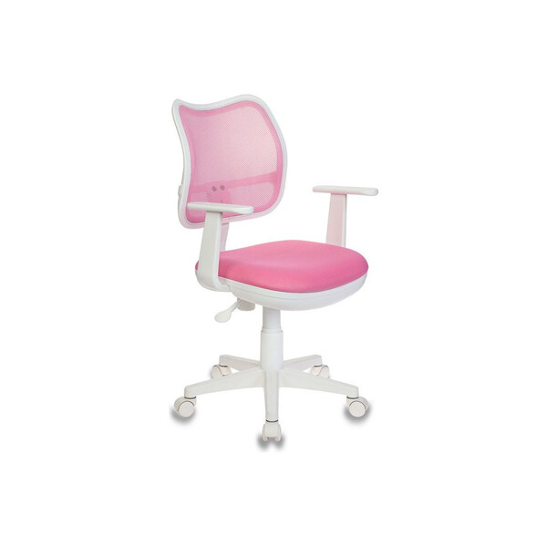 Кресло детское Бюрократ спинка сетка розовый сиденье розовый TW-13A пластик белый
