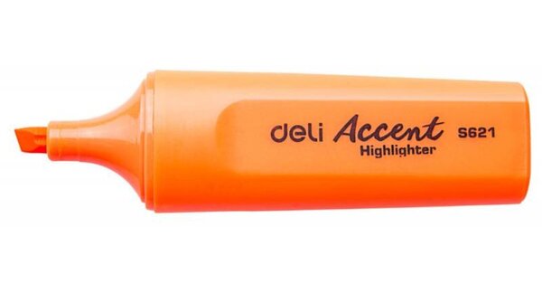 Маркер-текстовыделитель 1-5 мм Deli скошенный нак. колпачок с клипом оранжевый 