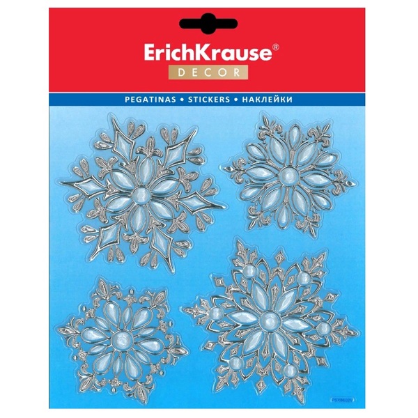 Набор ErichKrause® Decor 4 наклейки Жемчужный снегопад