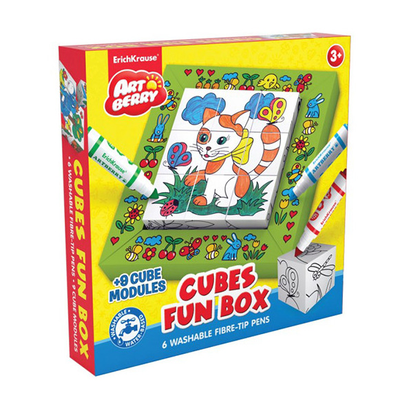 Набор д/творчества Cubes Fun box Artberry (6 мини джамбо флом+ 9 кубиков для раскраш)