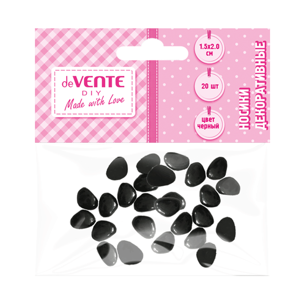 Носики декоративные "deVENTE" пластиковые, размер 15x20 мм, 20 шт, цвет черный, в пластиковом пакете