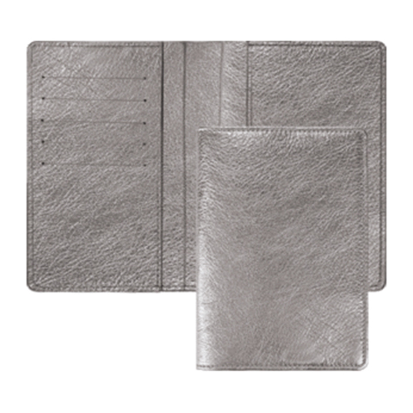 Обложка д/паспорта "deVENTE. Shiny" 10x14 см, искусственная кожа с метал. фактурой, серебряная